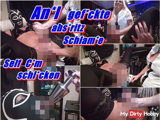 Anal gefickte abspritz Schlampe - Self Cum schlucken