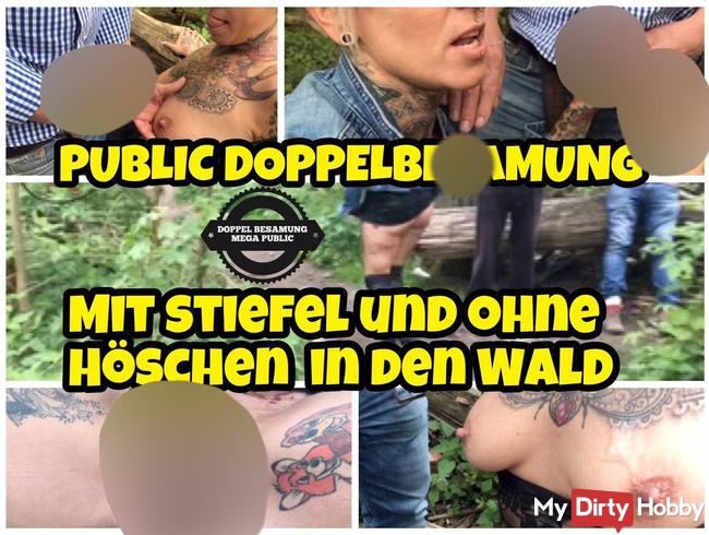Mega public doppelbesamung im Wald