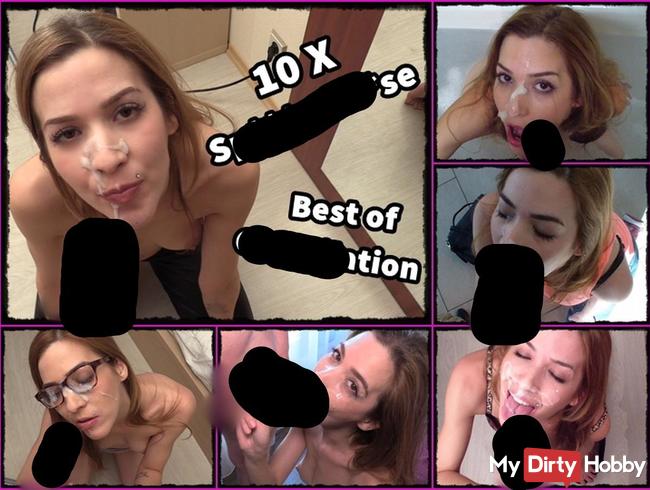 10 fette Sperma-Ladungen für mein Fickgesicht! Cumpilation -Best of Facials 1