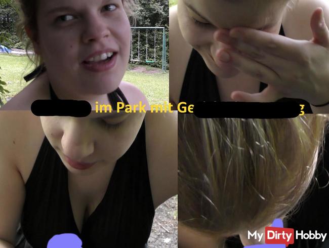 Blowjob im Freien im Park mit Gesichtsbesamung