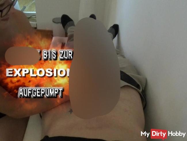 Sklaven Schwanz bis zur Explosion aufgepumpt
