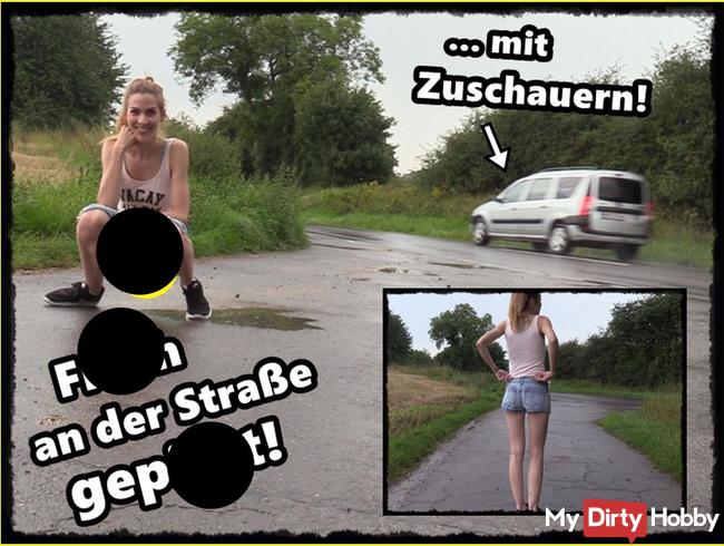Frecher Public Piss neben der Straße!