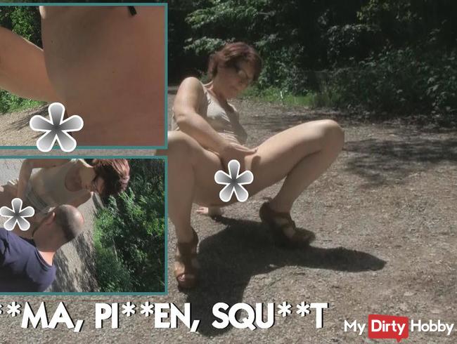 Beim Spritzen auf den Schwanz gepisst