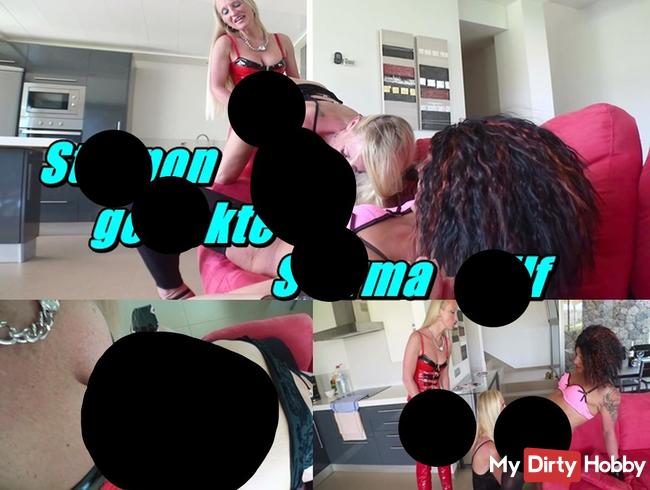 Strapon gefickte Sperma Milf